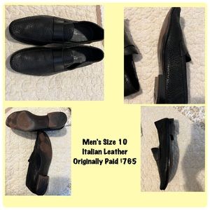 Men’s Santoni Black Italian Leather Loafer